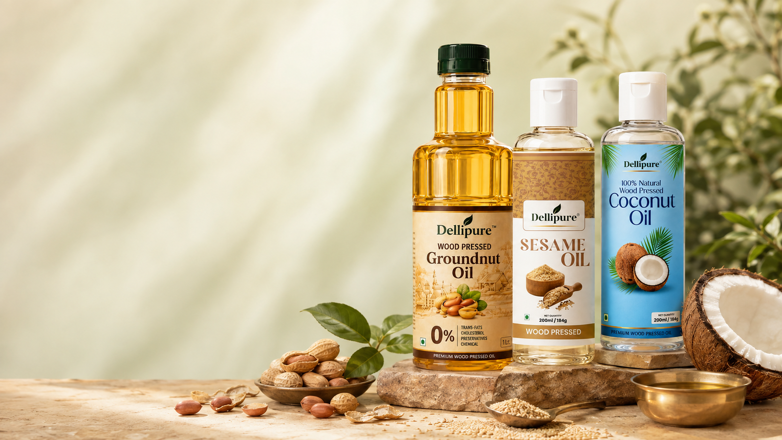 Dellipure wood pressed oils with natural ingredients